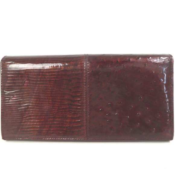 GIVENCHY embossed Leather ostrich croc gold wallet - Picture 2 of 8